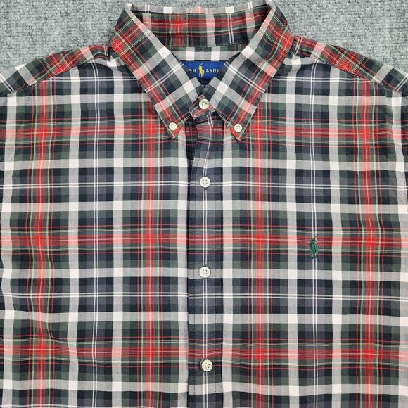 Ralph Lauren Shirt Mens XL Madras Plaid Classic Fit Long Sleeve Button Down - Picture 8 of 16